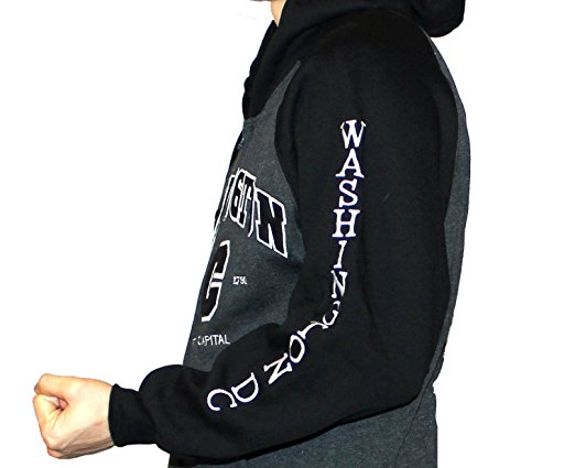 Washington DC Two Toned Gray and Black Zippered Sweatshirt