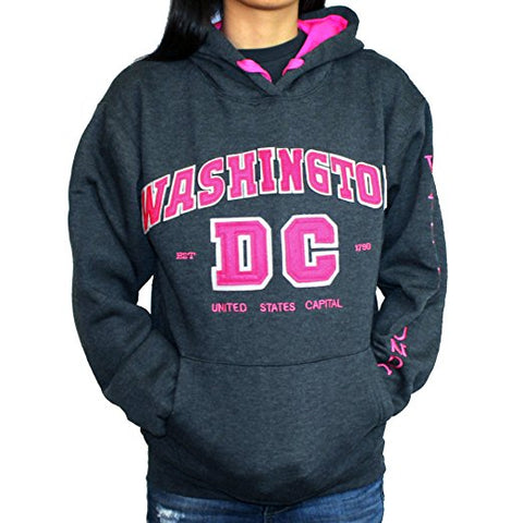 Washington DC Women Gray with Pink Letters Sweatshirt